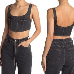 WeWoreWhat Denim Corset - Small